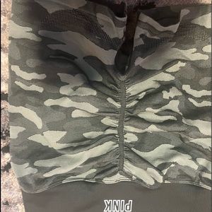 PINK camo workout shorts